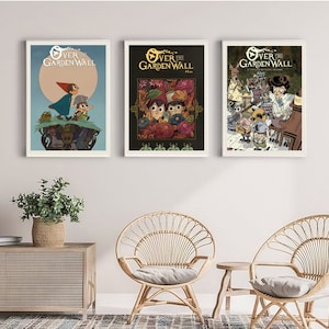 Poster da parete sopra il giardino, stampa da parete sopra il giardino, arte da parete sopra il giardino, poster di cartoni animati, download digitale