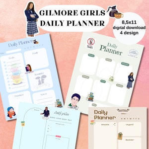 Planificador diario de Gilmore Girls, Planificador imprimible, Planificador diario, Planificador de chicas Gilmore, Impresiones de planificador diario, Tamaño de carta de EE. UU., Planificador imprimible