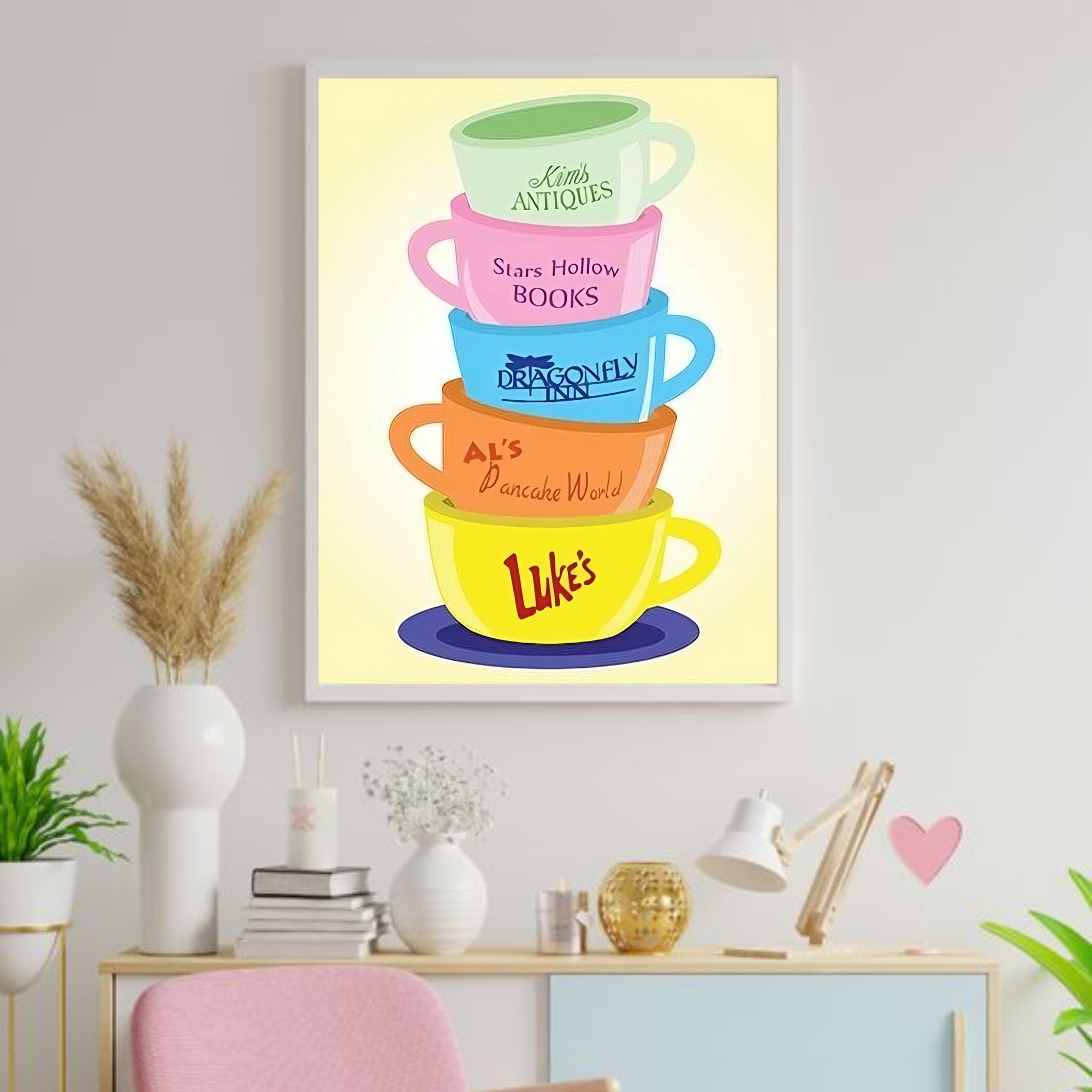 Gilmore Girls Wall Art Prints Gilmore Girls Coffee Cup Illustration