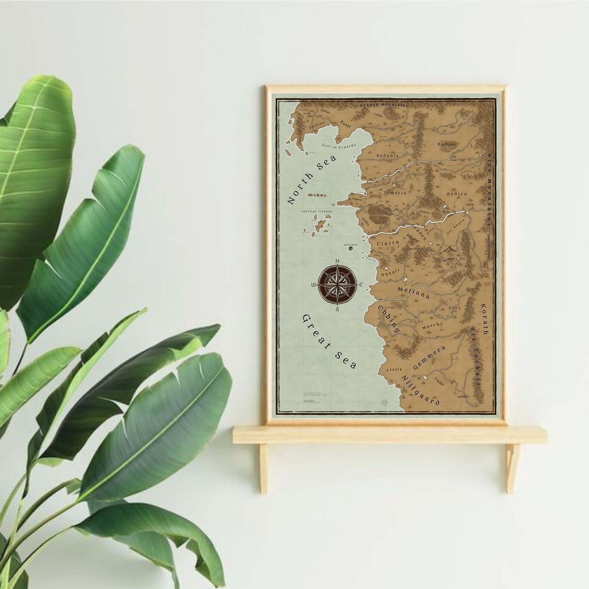 The Witcher World Map Poster, Northern Kingdoms Wall Art, the Witcher