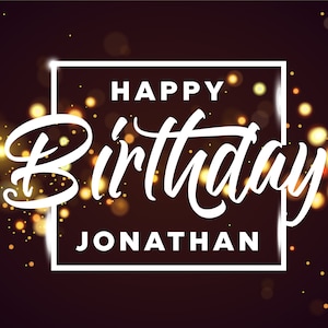 Black and Gold Birthday Bokeh Personalized Vinyl Banner Indoor Outdoor Banner with Grommets Free Personalization Birthday Decoration 021