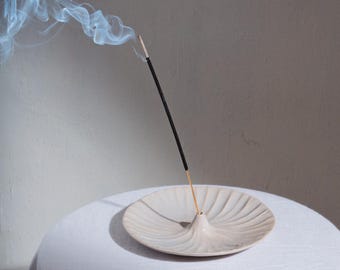 Handmade Ceramic Incense Holder, Mountain Peak Design, Palo Santo & Stick Incense Burner, Meditation Decor Gift