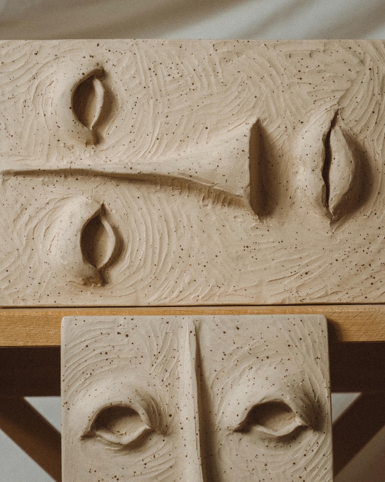 Handmade Wall Mask: Rustic Ceramic Face Sculpture - Etsy