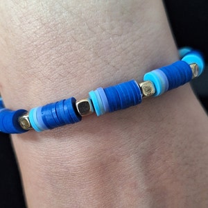 Ocean Blue Clay Bead Bracelet