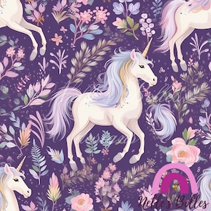Unicorn pattern, seamless design, commercial use