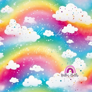 Rainbow, clouds, , seamless design, commercial use