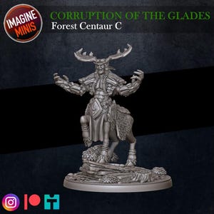 Forest Centaur – 3D Printed Miniature | 32mm Scale | Customizable for Tabletop RPGs