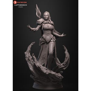 Jaina Proudmoore | 3D Printed Statue | Warcraft | 1:10 Scale 233mm / 9.17" | Collectible Fantasy Figure for Display & RPG Gaming