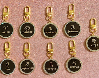 Sparkly Zodiac Constellation Keychain