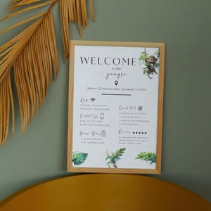 Welcome Sign for Airbnb Host, Jungle Safari, Rental Printable, Guest Arrival Poster, VRBO Template VRBO, Things to Know, House Rules, Wifi