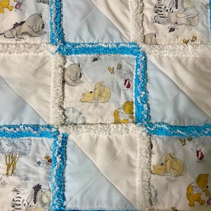 Winnie the Pooh Nursery Rag Quilt / Blanket / Throw Decor
