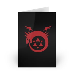 FullMetal Alchemist - Anime Mangá Personalizado - Cartão de Aniversário com Símbolo de Homúnculo