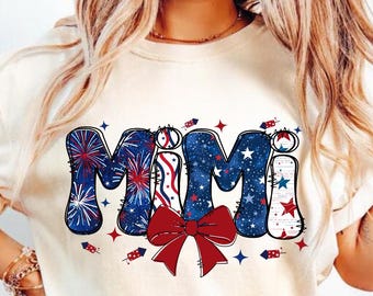 Retro American Mimi T-Shirt: 4. Juli USA T-Shirt