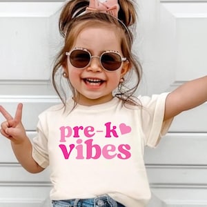 First Day of Preschool Shirt GirlPre-k Vibes Shirt Girl  Back to School Pre-k Outfit Girly Pre-k Tee ,1st Day School Pre-K Shirt for Girls