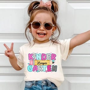 Personalized Kindergarten Tshirt Girls Custom Kids Name Back To School Shirt Toddler Kid Kindergarten Shirt With Name Kindergarten Girl Gift