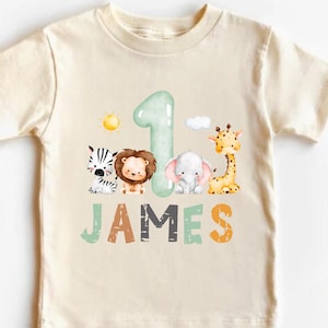 Personalized Safari First Birthday Shirt: Watercolor Wild One Outfit