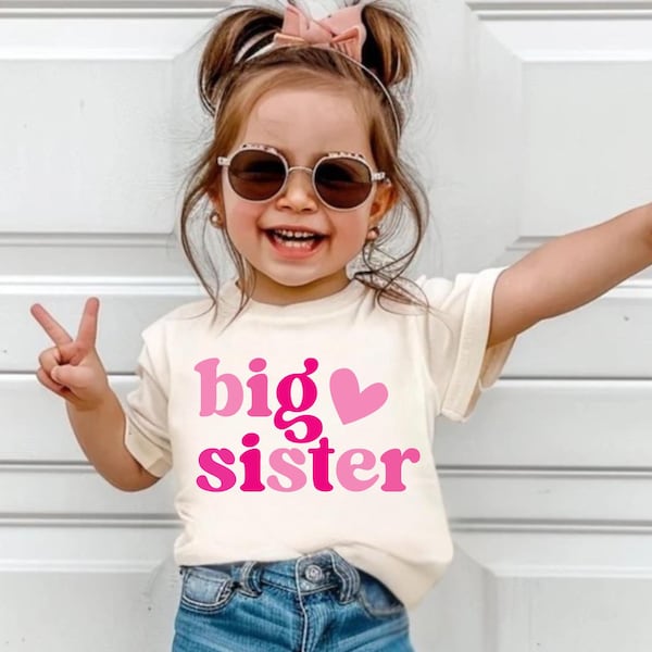 Big Sister Toddler Shirt Cute Announcement Kids Shirt  Big Sister Gift Big Sister To Be, Pregnancy Reveal Shirt, Big Sister Tee  Big Sis Top