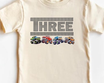Boys Monster Truck Birthday Tee, Monster Truck Personalized Birthday Shirt,4th Birthday Shirt Boys , Toddler Boy Birthday, 3rd Birthday Bo
