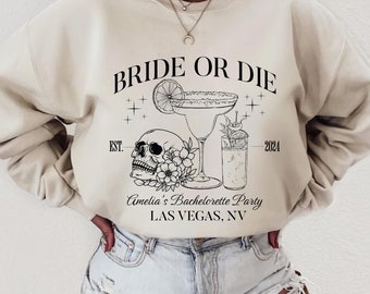 Sweat-shirt drôle d'enterrement de vie de jeune fille (mariée) jusqu'à ce que la mort nous fasse la fête Halloween EVJF Tee-shirt gothique EVJF