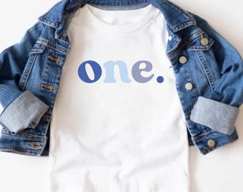 "Bold ""One"" 1. Geburtstag Shirt, Baby Jungen ersten Geburtstag Outfit, Kuchen Smash Outfit für Kleinkinder, Drehen ein Geburtstag Shirt Baby ist ein Shirt."