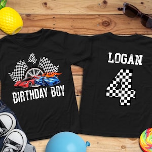 Personalized Race Car Birthday Shirt: Custom Name & Age
