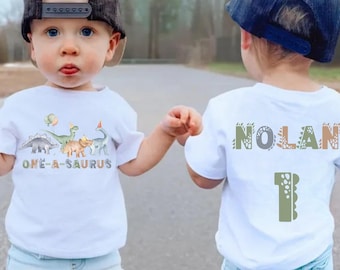 Personalized Dinosaur Birthday Shirt Custom Age Birthday Shirt, Dinosaur 1st Birthday Shirt, Dinosaur Birthday Party Outfit Two-Rex Birthday