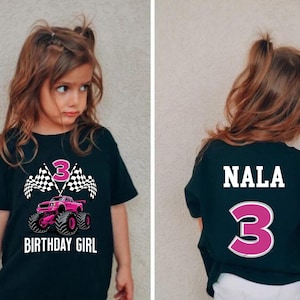 Personalized Monster Truck Birthday Shirt: Custom Name Toddler Gift