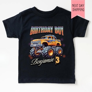Personalized Monster Truck Birthday Shirt: Custom Kids Tee
