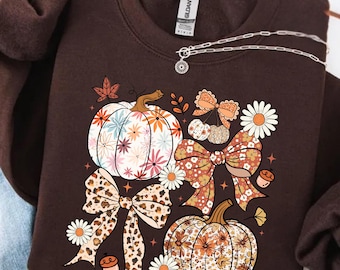 Sudadera de calabaza de otoño, camiseta de otoño, camiseta de Acción de Gracias, camiseta de calabaza, camiseta de calabaza linda, camisetas de Halloween de otoño para mujer