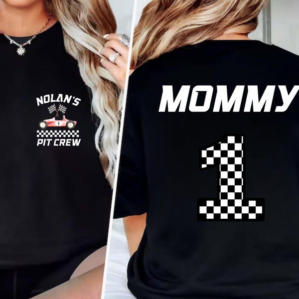 Personalized Race Car Birthday Family Matching Shirts Red Car Birthday Tshirts Fast One Birthday, Pit Crew Mama Dada Shirts 2 Fast Birthday