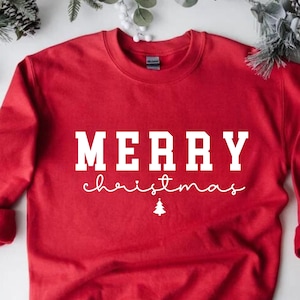 Minimalist Christmas Sweatshirt: Merry Christmas Crewneck