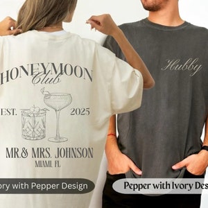 Mr and Mrs Shirts  Custom Couples Honeymoon Vacation Shirt Newlyweds Shirts Wedding Gifts For The Couple Custom Name Honeymoon Tshirt