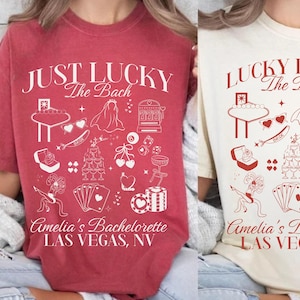 Lucky In Love Las Vegas Bachelorette Shirt, Custom Bachelorette Party Shirts Las Vegas Bride Shirt, Bridesmaid Girls Trip Gift For Bride
