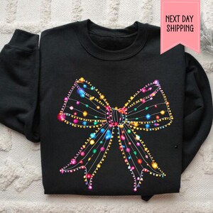 Kokette Weihnachtslicht-Bogen-Sweatshirt: Weihnachtssegler