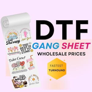 Custom Gang Sheet Dtf Transfers Custom Heat Transfer Ready To Apply Express Dtf Direct To Film Dtf Screen Print Bulk Printing Gang Sheet