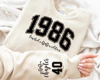 1986 Retro verjaardagssweater Leopard 40e verjaardag cadeaus voor vrouwen Limited Edition 1986 sweatshirt veertigste verjaardagstrui cadeau voor haar