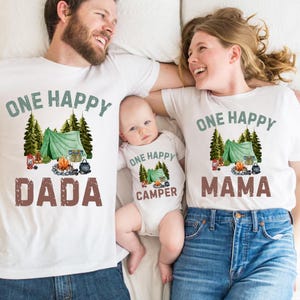One Happy Camper Birthday Shirt, Camping 1st Birthday Outfit, One Happy Camper Matching Family Tees, Camp Mommy and Me Shirts, 1st Birthday