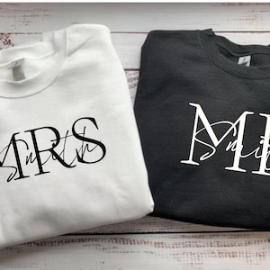 Personalized Wifey & Hubby Sweatshirt, Newlywed Honeymoon Outfit, Custom Couple Hoodie, Engagement Clothings, Wedding Party Gift, Bride Gift