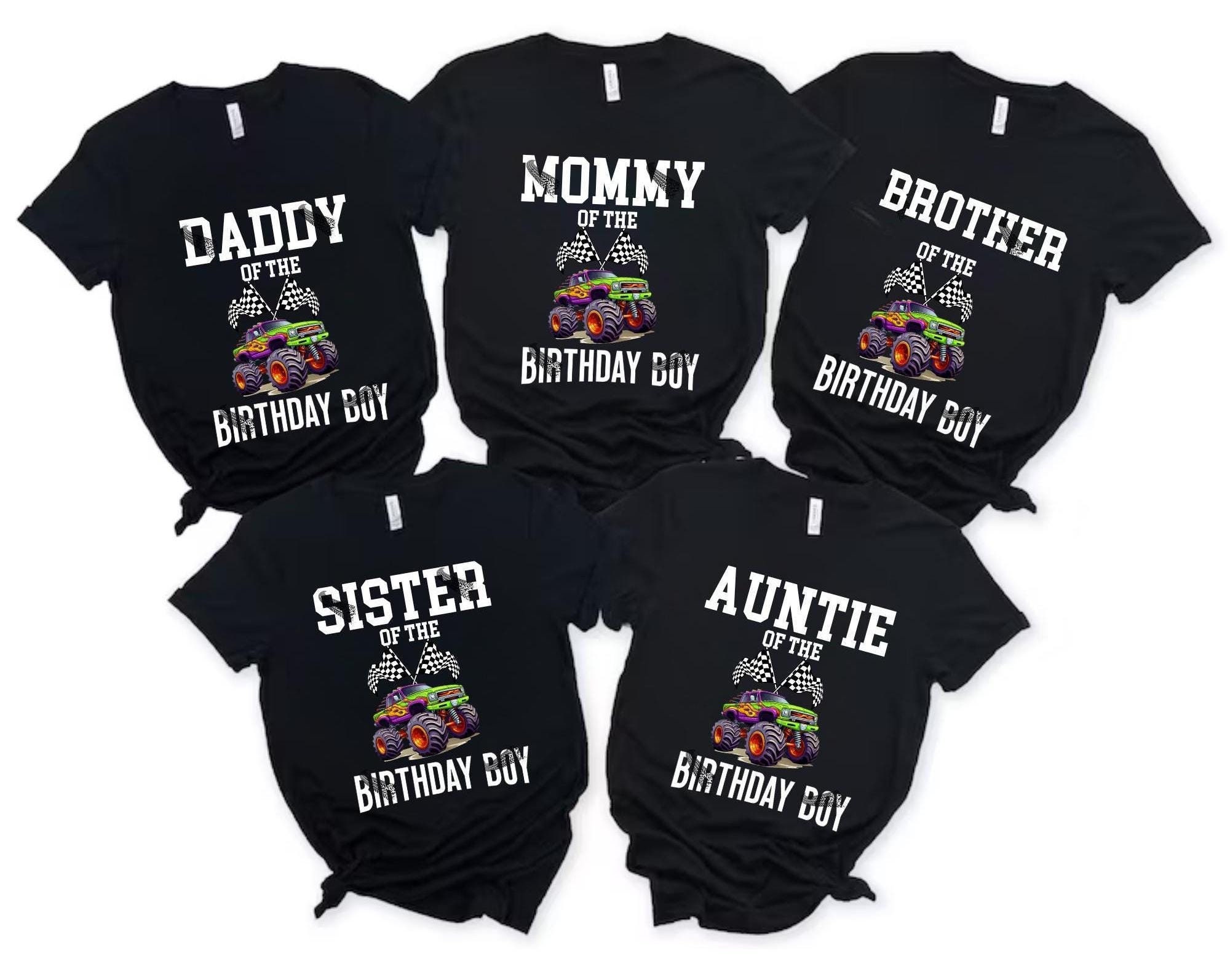 Monster Truck Birthday Shirt, Custom Family Monster Truck Shirts, Personalized Toddler Monster Truck Tee, Toddler Boy Birthday Truck Shirt