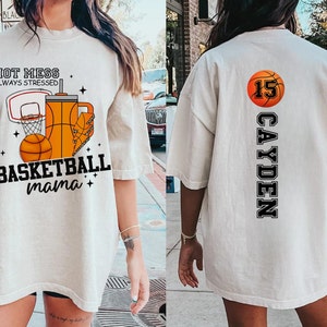 Comfort Colors®Custom Basketball Mama Shirt Personalized Basketball Mom Shirt, Gift Shirt For Basketball Mom Game Day Shirt,Gift for mom