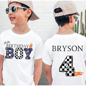 Personalized Race Car Birthday Shirt: Custom Name & Age