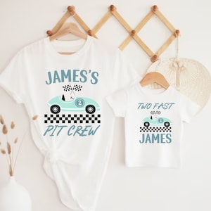 Personalized Two Fast Birthday Shirt: Family Matching Race Car Theme