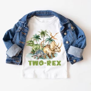 Camiseta personalizada de aniversário de dinossauro em aquarela: camiseta personalizada de dinossauro