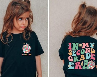 Custom In My 2nd Grade Era Personalized Girls Second Grade Shirt  1st Day Shirt Second Grade Girls Trendy T-Shirt Cute Back to School Shirt