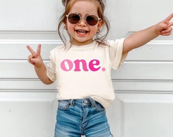 One Shirt , First Birthday Girl Tshirt, First Birthday Shirt for Girl Girl One Year Old Top Pink 1 Birthday Shirt, 1st Birthday Girl Shirt