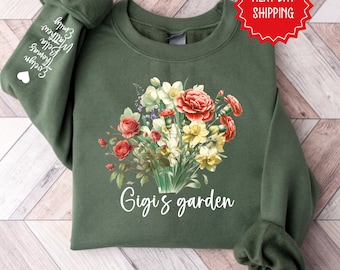 Custom Birth Month Flower Bouquet Sweatshirt: Personalized Grandma Gift