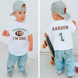 Personalized Football 1st Birthday Shirt Custom One Tshirt Touchdown One 1st Birthday Boy Outfit, First Birthday Outfit Football Birthday