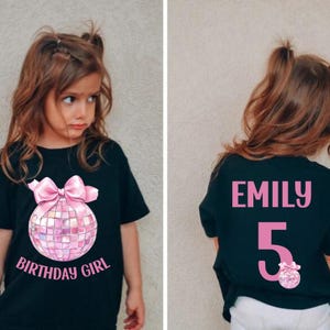 Custom Coquette Birthday Girl Shirt, Personalized Girls Birthday Shirt , Girls Trendy Birthday Tshirt, Toddler Birthday Outfit Cute Birthday