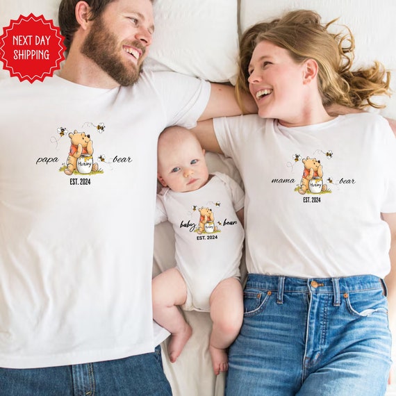 Camiseta personalizada de mama oso papa oso y oso bebe Camiseta a juego de oso familiar Camiseta de oso bebe bonita Camisetas de baby shower para mama y papa primerizos Etsy