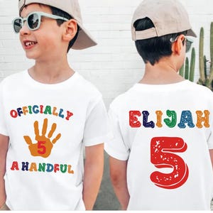 Personalized 5th Birthday Shirt Boy: Officially a Handful Outfit